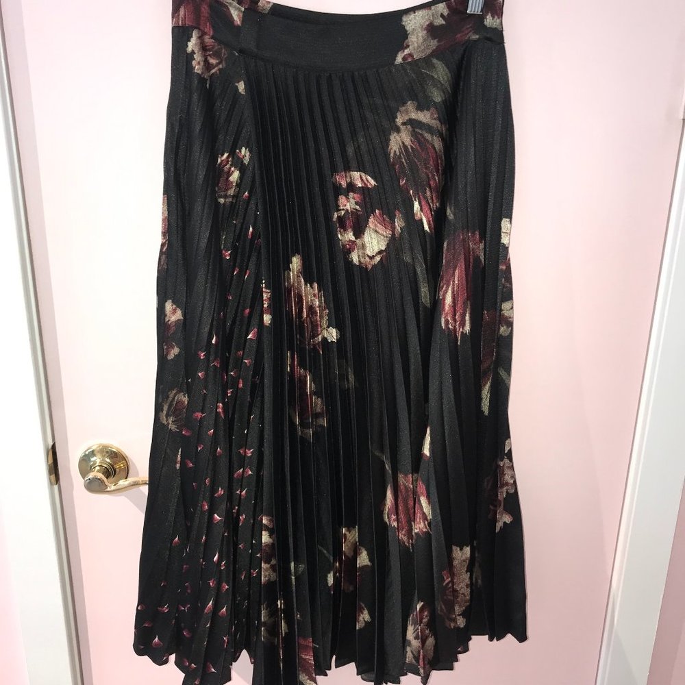 Vince Silk Pleated Skirt